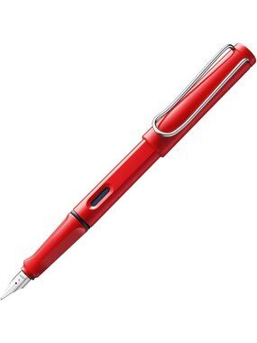 Ergonomic Red Fountain Pen with Polished Steel Nib - Ideal for Writing